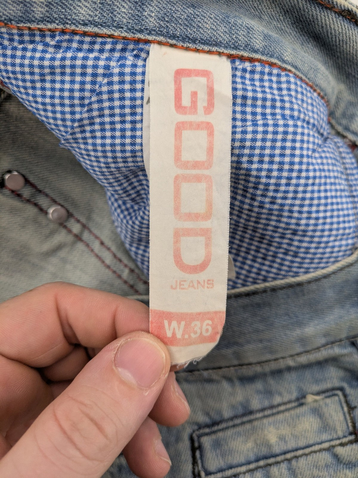 GOOD JEANS straight jeans light blue distressed vintage wash with 5-pocket design