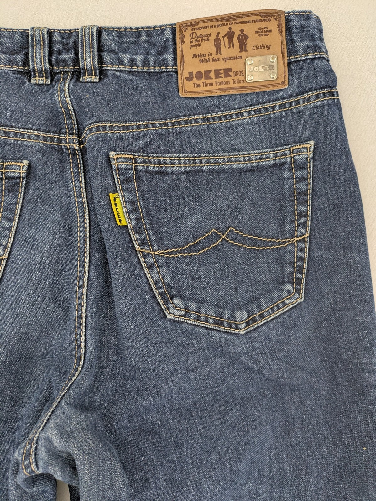 Joker blue straight jeans 5-pocket design durable cotton regular fit