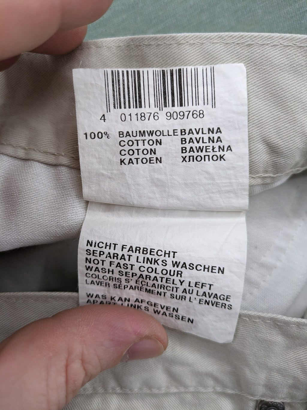 H.I.S beige straight jeans W36 L30, vintage style, classic 5-pocket design, durable cotton.