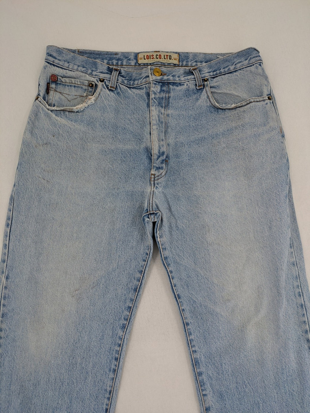 Lois straight jeans blue vintage wash 5-pocket style robust cotton denim