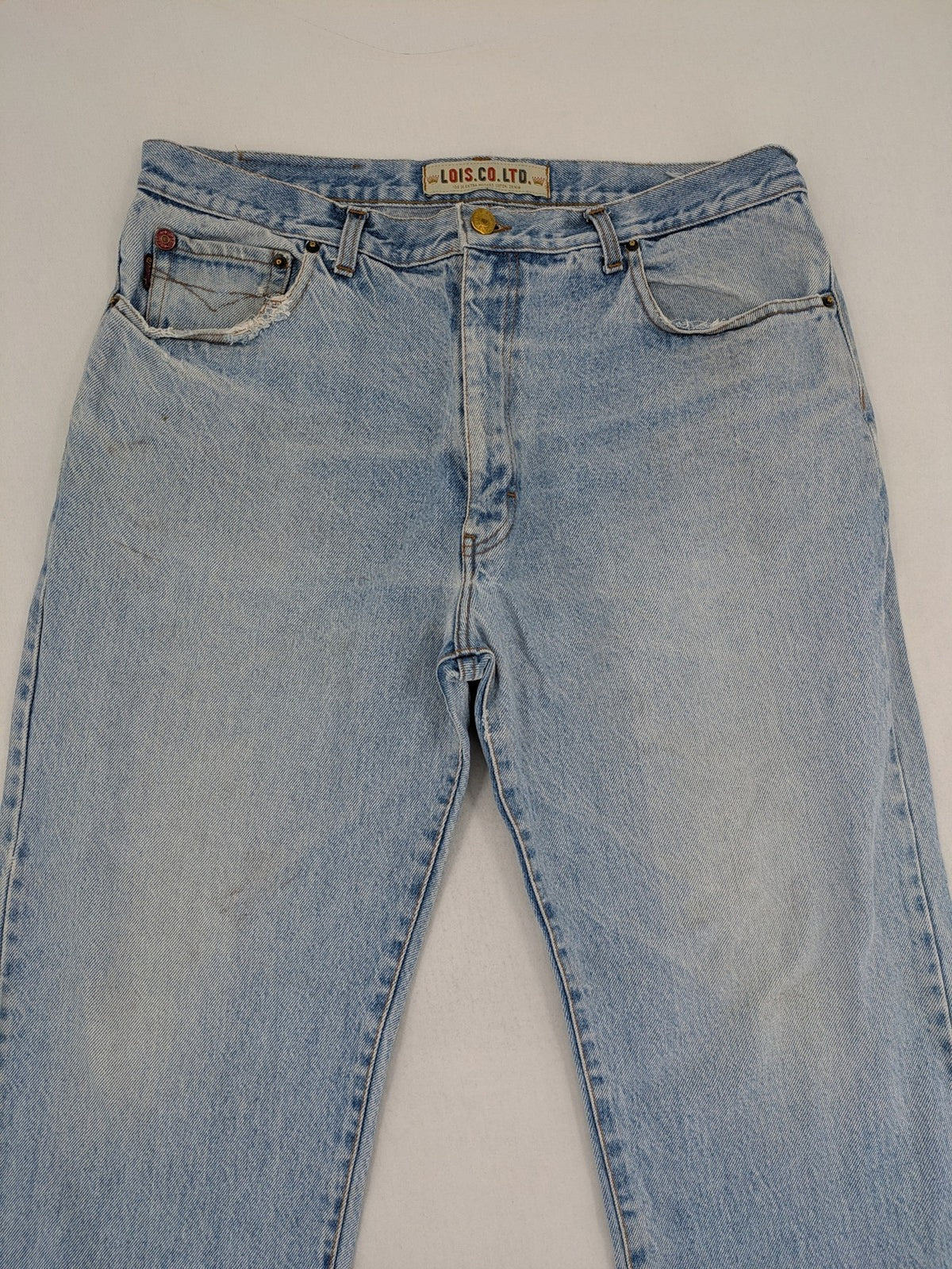 Lois straight jeans blue vintage wash 5-pocket style robust cotton denim