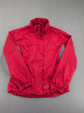 Movement Session grey and red windbreaker jacket with colorblock pattern and full zip.