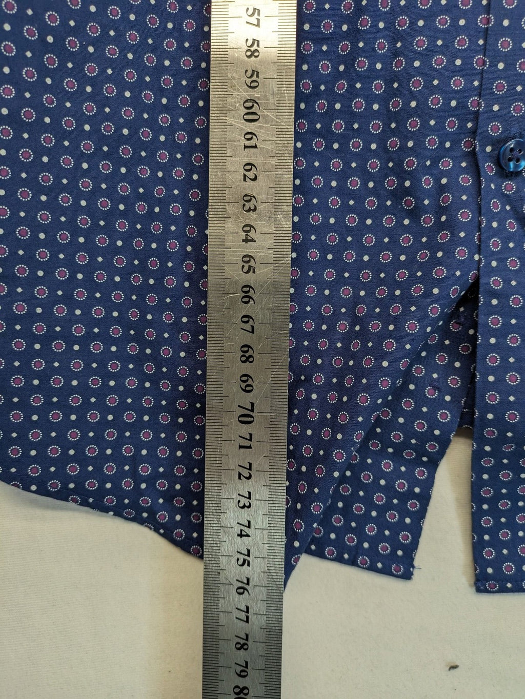 Schiesser pink button-up shirt slim fit geometric pattern breathable cotton