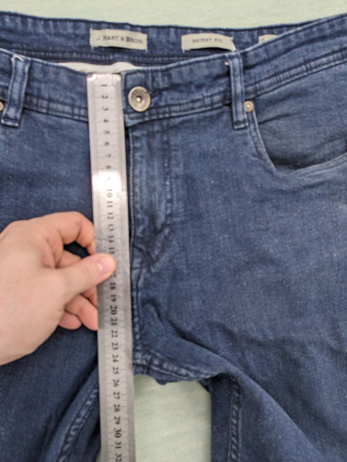 Bros blue skinny fit jeans 5-pocket design stretch denim classic wash