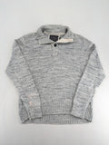 H&M L.O.G.G. grey turtle neck jumper with stylish shawl collar and textured knit.