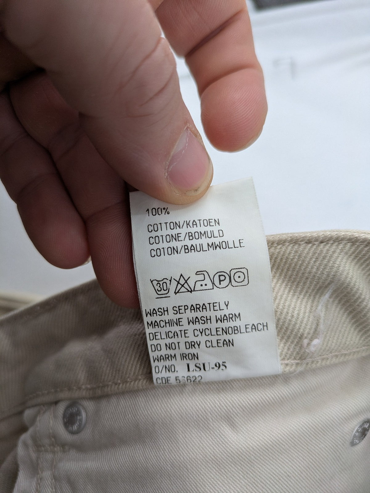 Edwin straight jeans beige 5-pocket design made from durable cotton