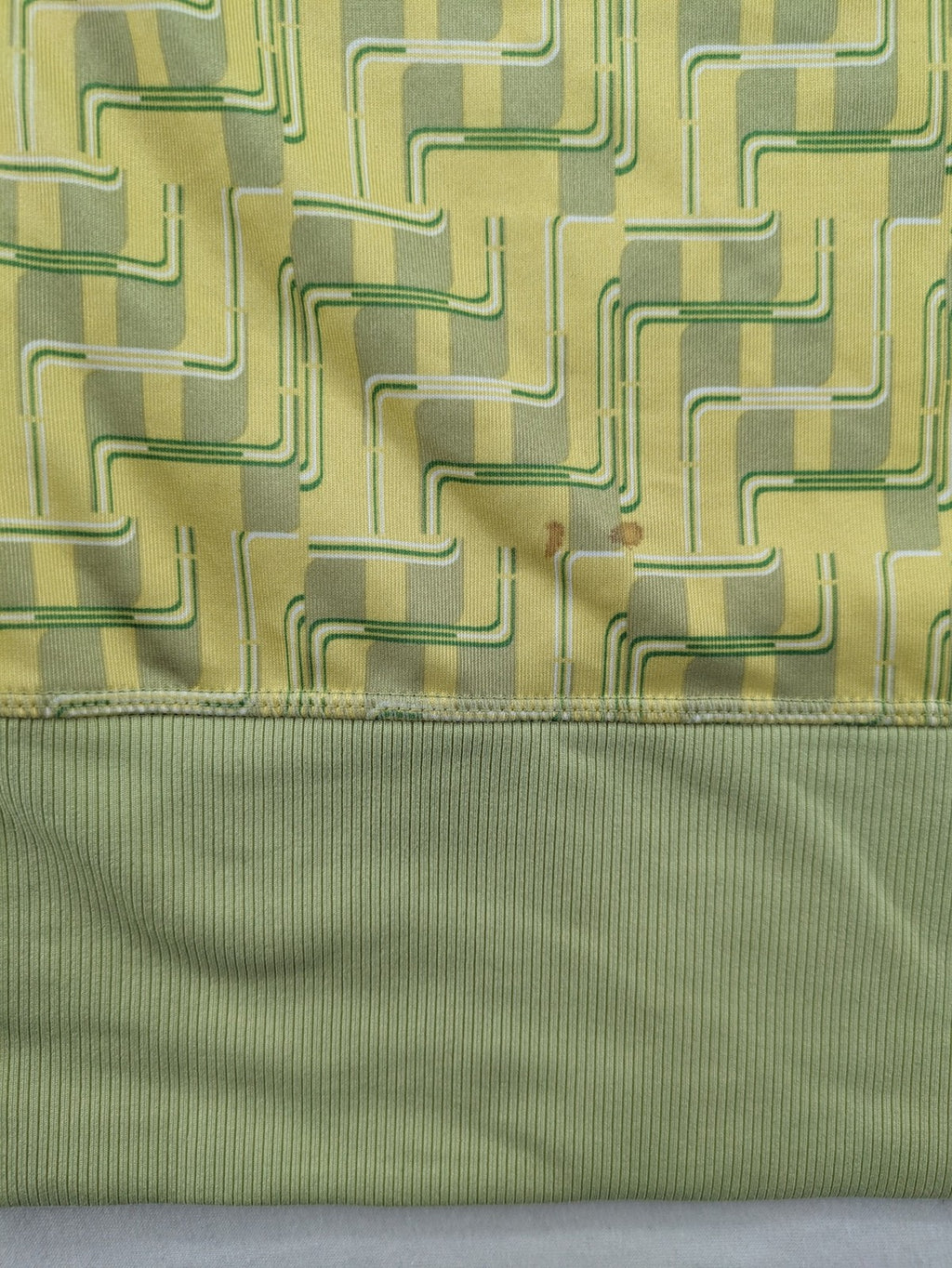 Adidas tank top green yellow geometric pattern V-neck Climalite technology