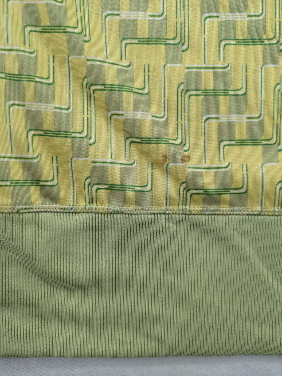 Adidas tank top green yellow geometric pattern V-neck Climalite technology