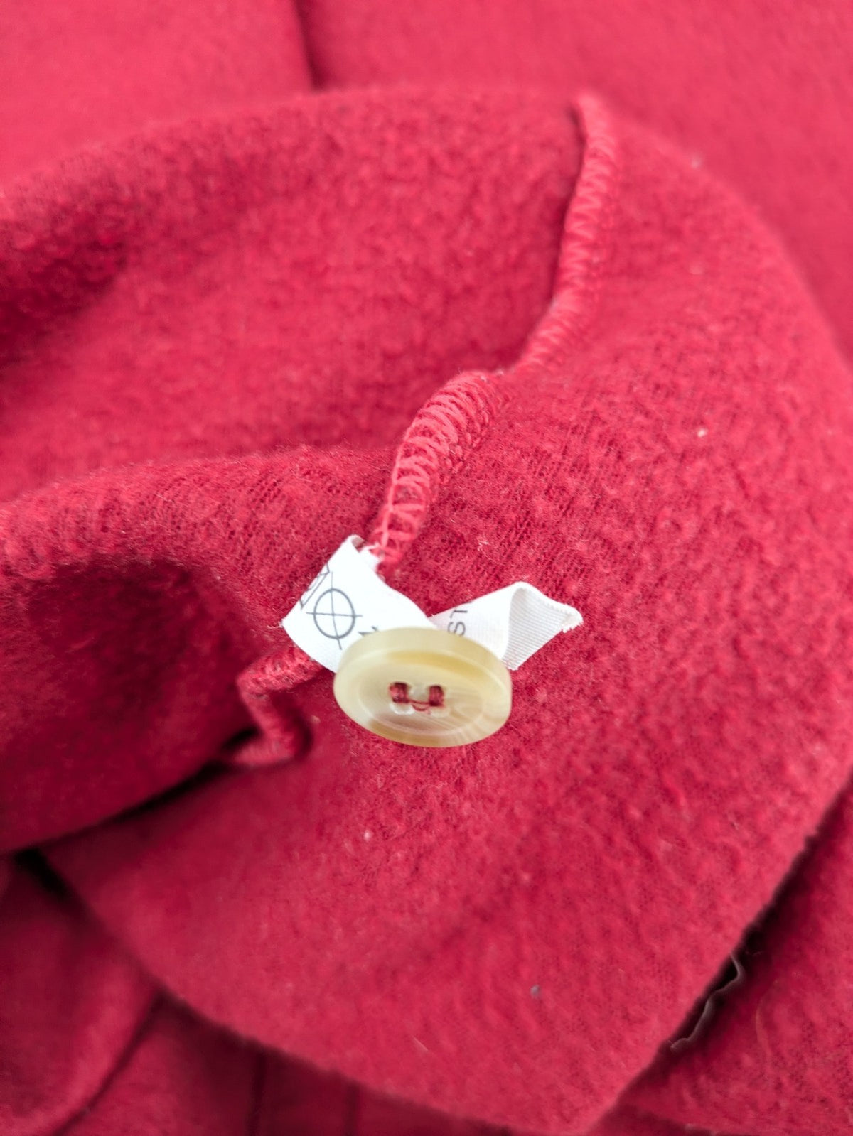 Outdoor red fleece shirt large button-up design with chest pocket and soft material