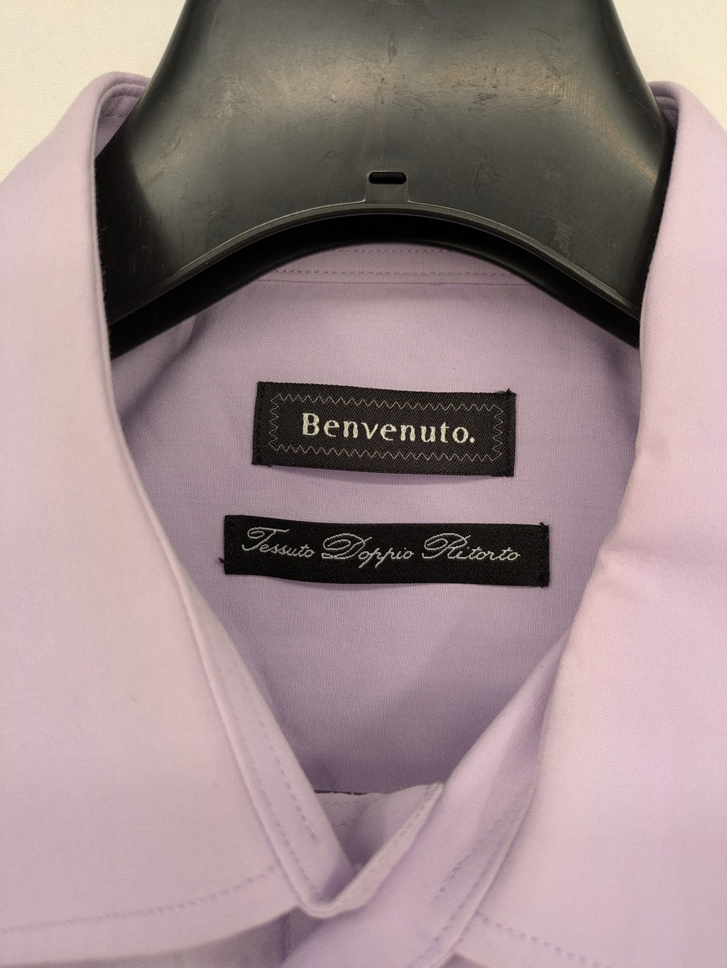 Benvenuto purple button-up shirt classic design single chest pocket Tessuto Doppio Ristorto