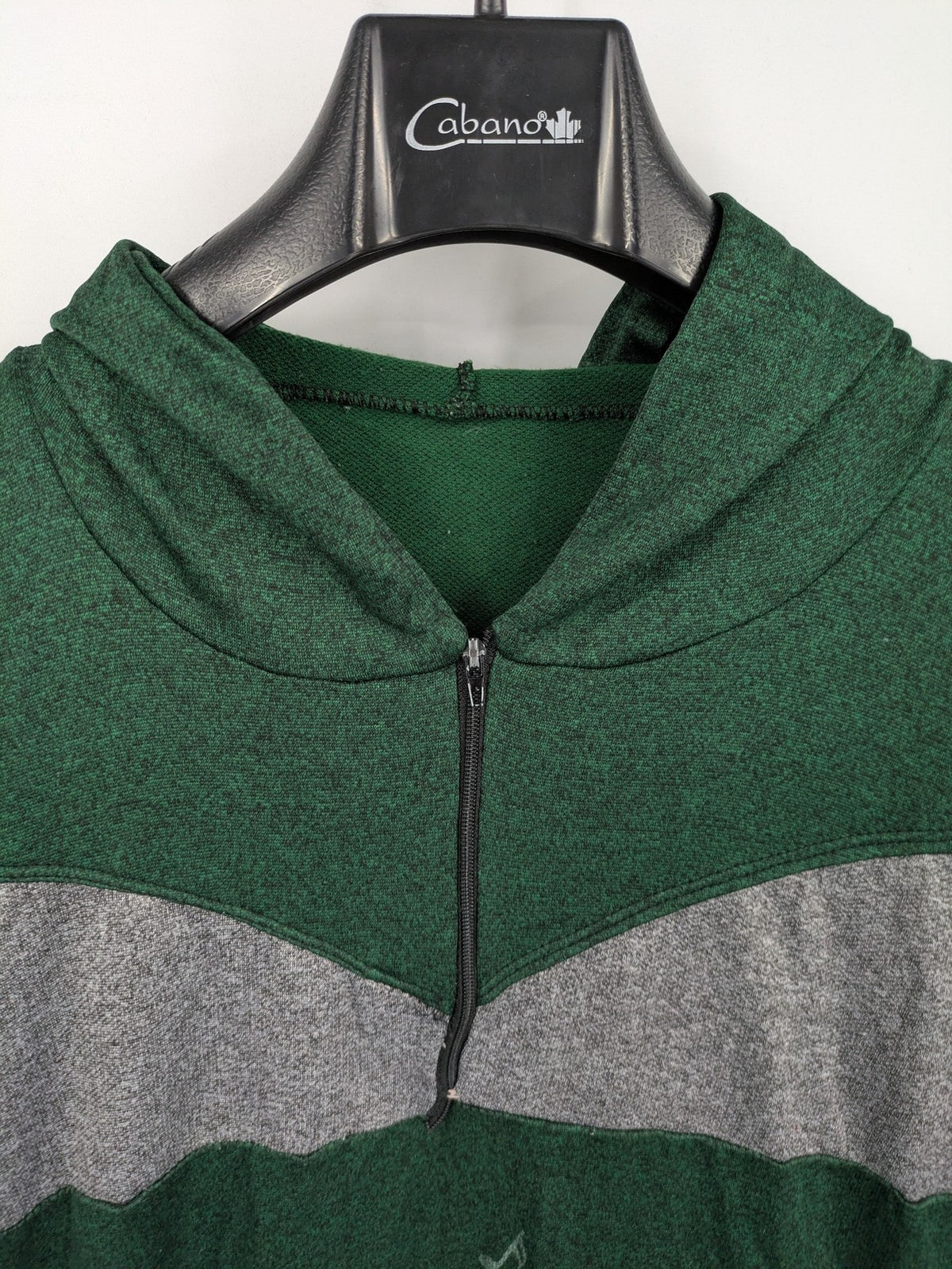 perfekt green hoodie dress quarter-zip guitar graphic colorblock design