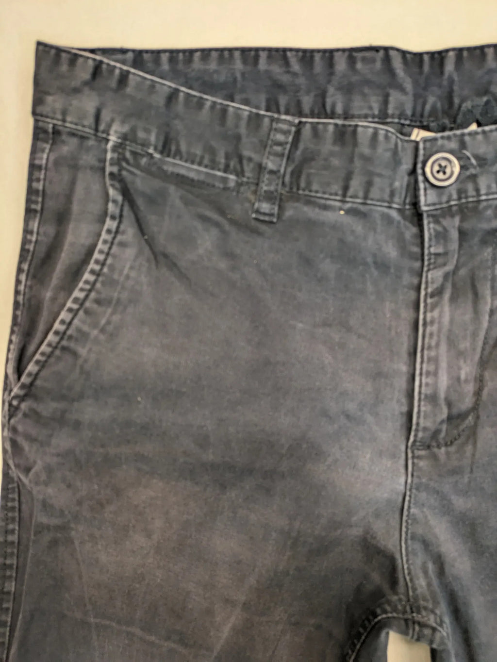 Kariban chino pants washed black cotton blend with front and back pockets.