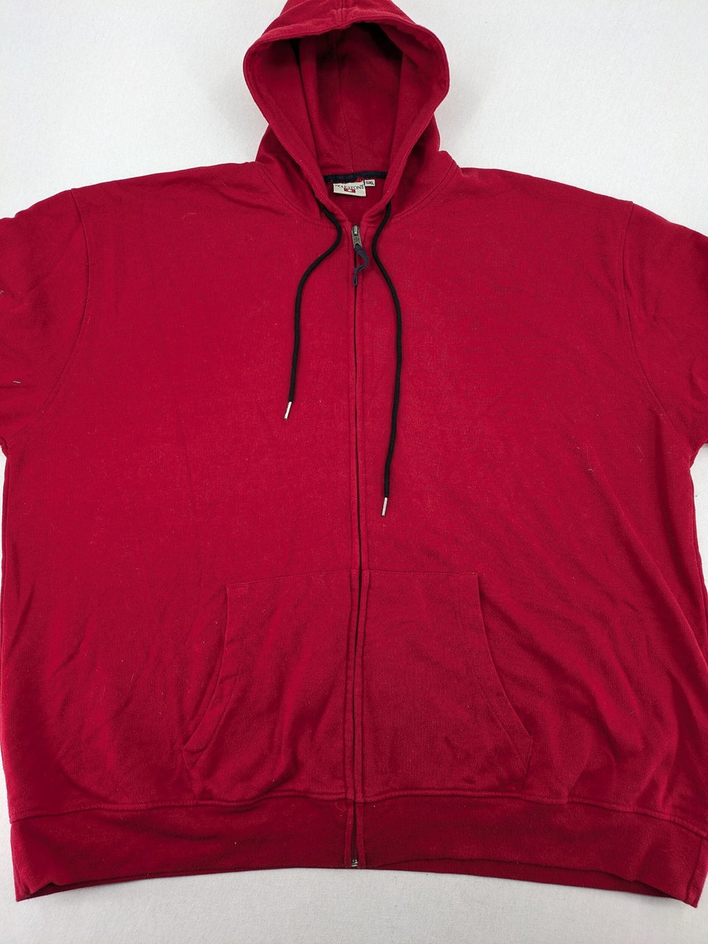 Peakstone red hoodie full zip with adjustable hood and two front pockets.