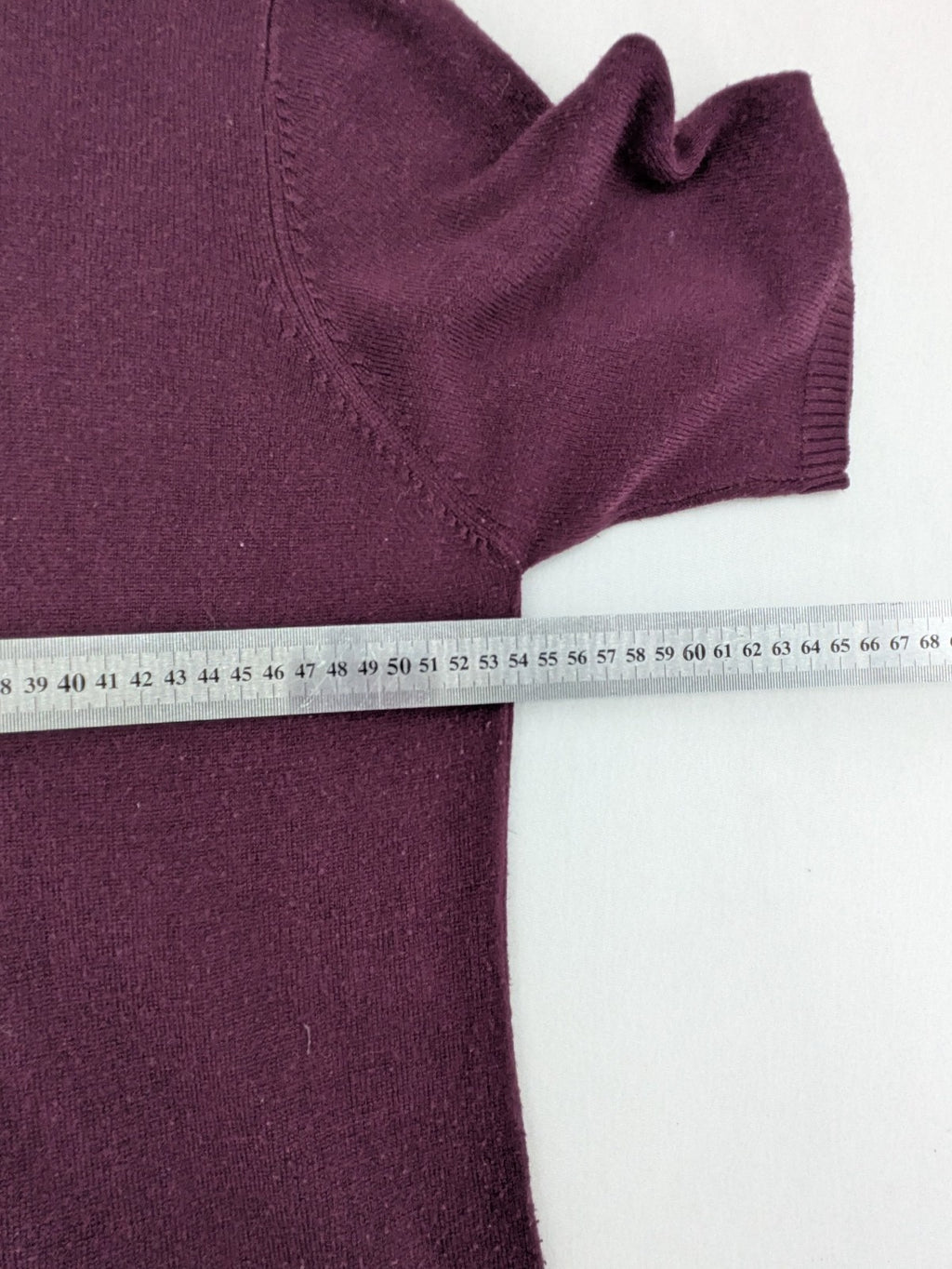 Mark Adam burgundy turtle neck jumper short sleeves soft knit material