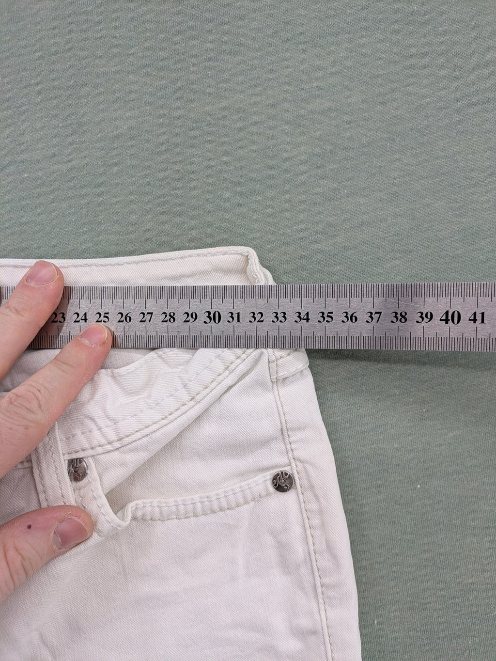 edc by Esprit white straight jeans five-pocket design in durable denim fabric