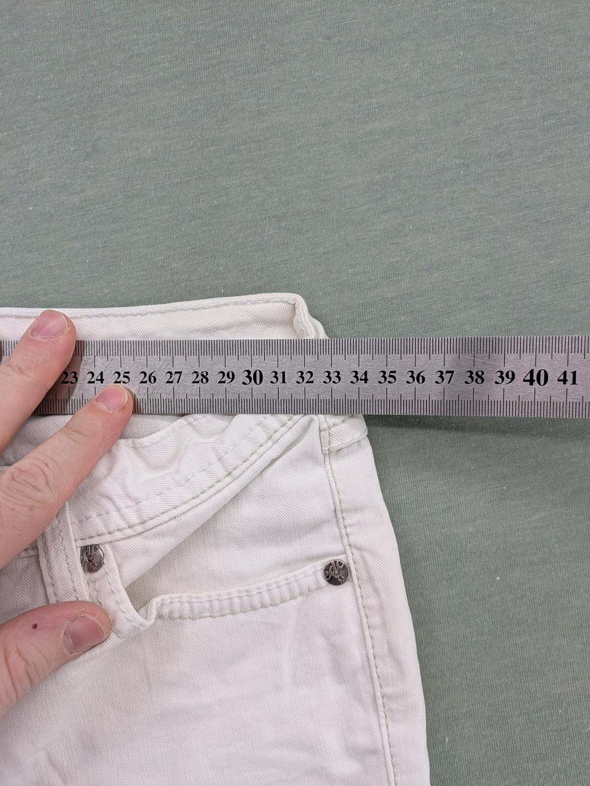 edc by Esprit white straight jeans five-pocket design in durable denim fabric