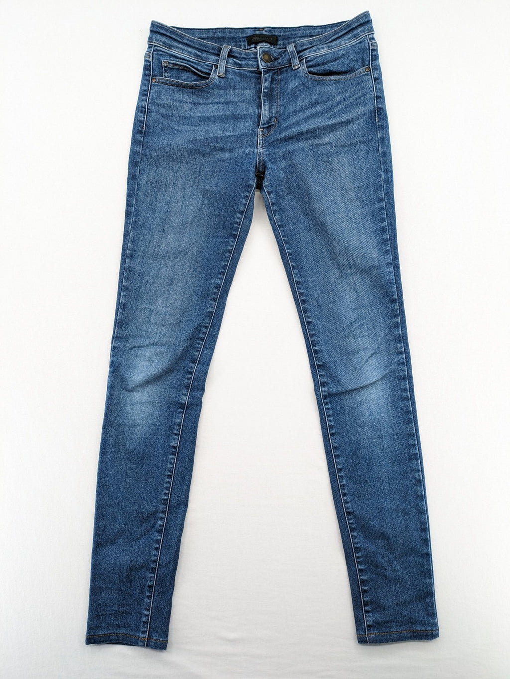 UNIQLO blue skinny jeans mid-rise 5-pocket design cotton stretch denim