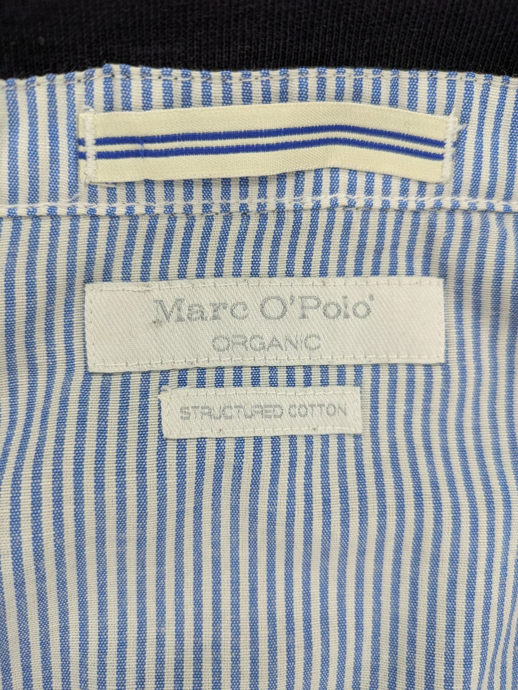 Marc O'Polo grey sweatblazer jacket, structured organic cotton, elbow patches, striped inner lining.