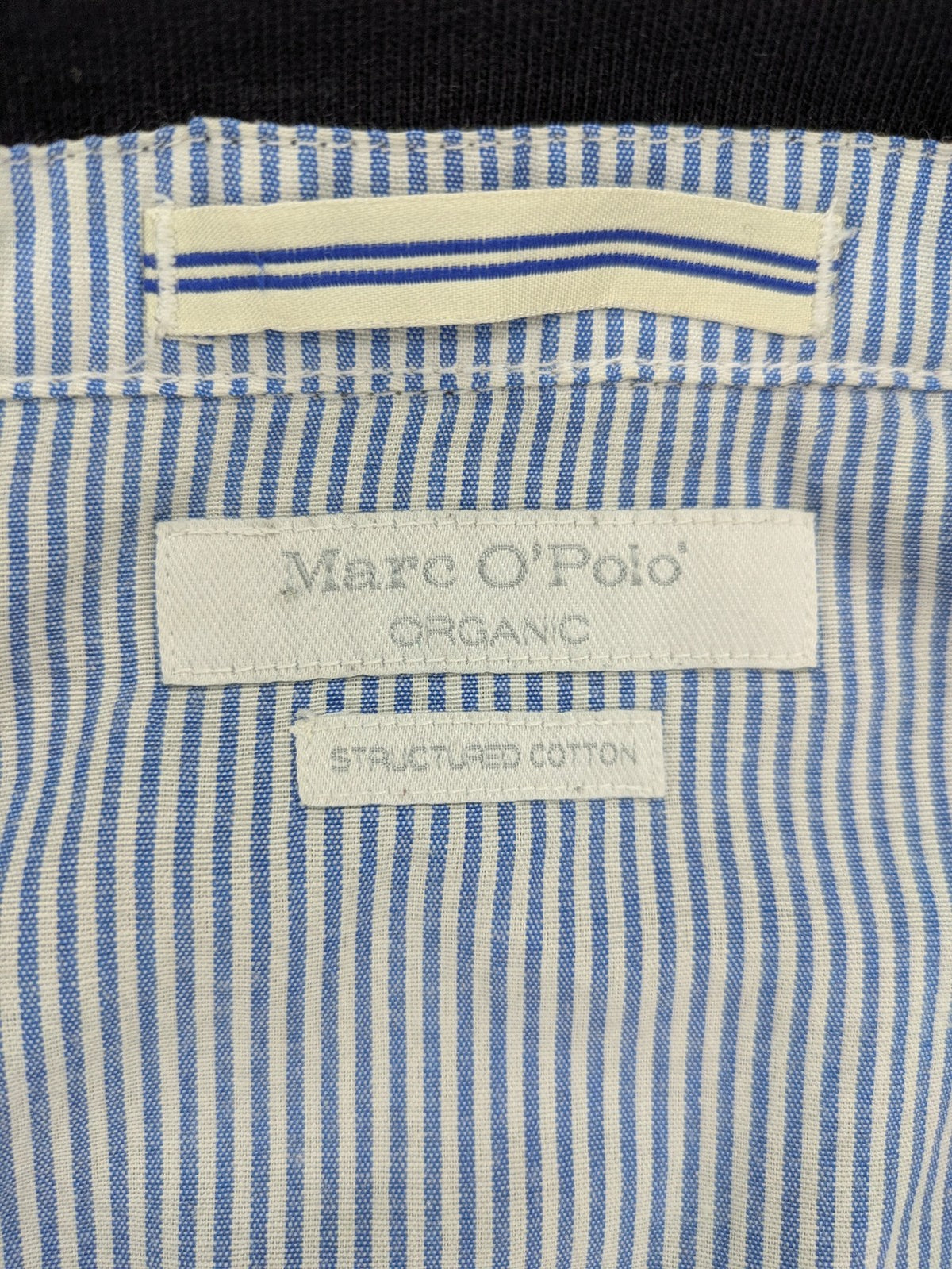Marc O'Polo grey sweatblazer jacket, structured organic cotton, elbow patches, striped inner lining.