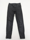 ONLY black skinny ankle jeans with zipper details and classic 5-pocket design.