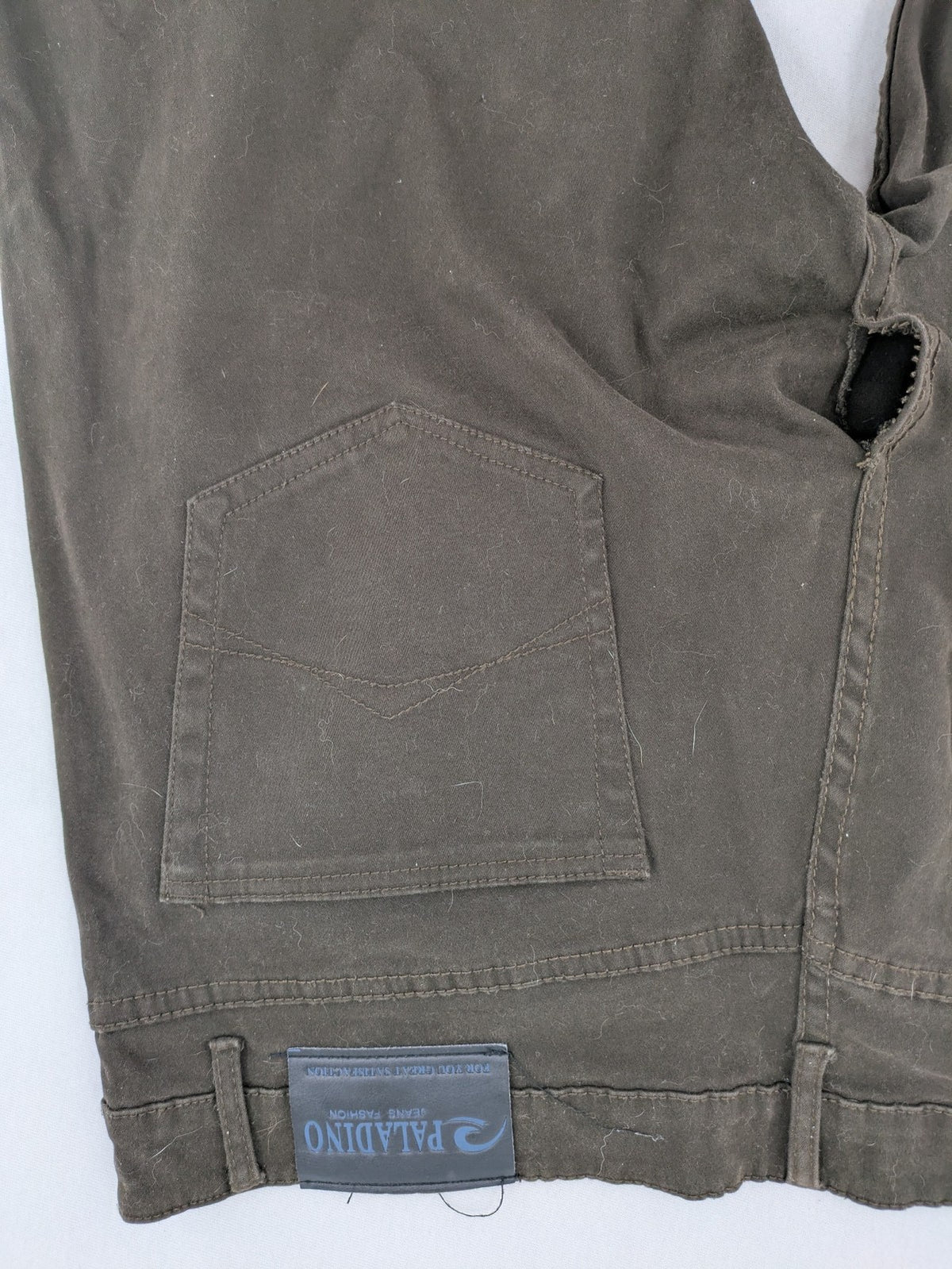Paladino brown straight jeans five-pocket design stretch cotton fabric