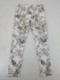 Made in Italy multi pants tropical floral pattern cotton-viscose blend on white background.