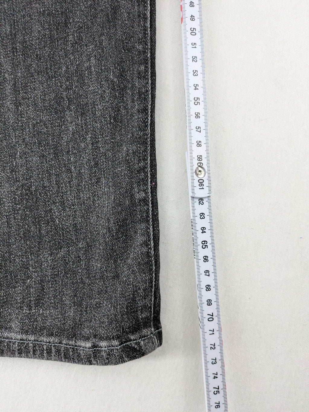 Denim straight jeans black grey washed stretch cotton 5-pocket design with logo details