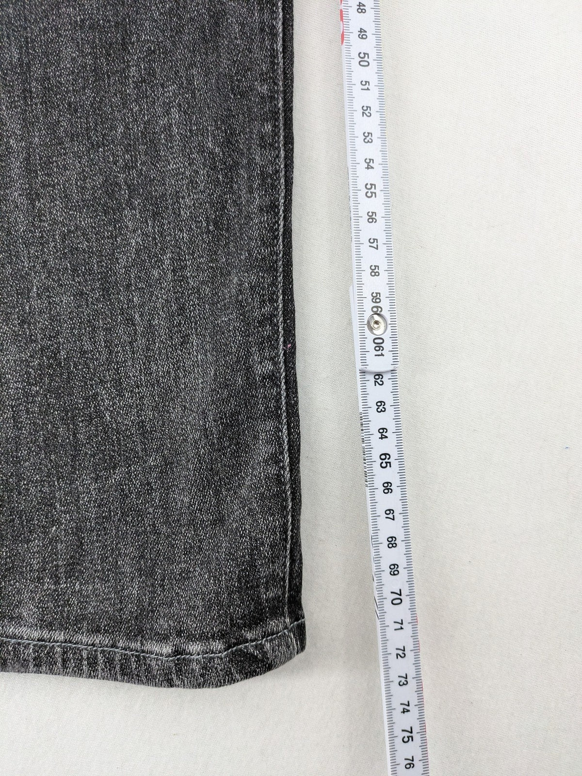 Denim straight jeans black grey washed stretch cotton 5-pocket design with logo details