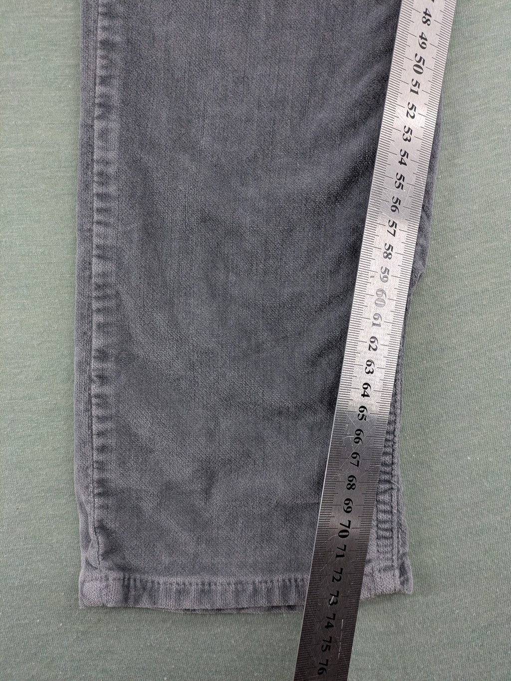 Eddie Pen grey cord pants 5-pocket design stretch cotton fabric
