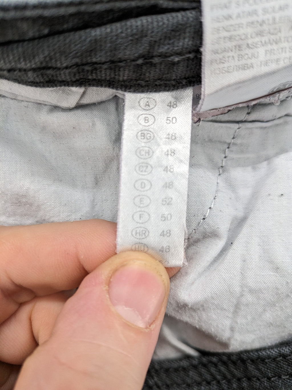 C&A grey straight jeans 5-pocket style with subtle rivets and stretch denim material.