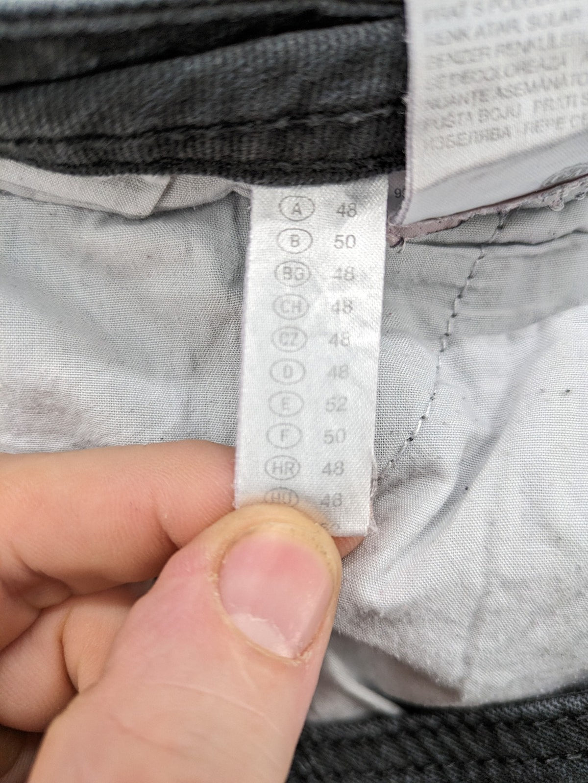 C&A grey straight jeans 5-pocket style with subtle rivets and stretch denim material.