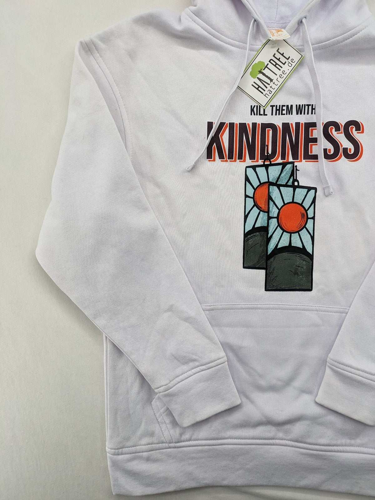 JHK unisex zip-through hoodie multi with "Kill Them With Kindness" print and anime graphic.