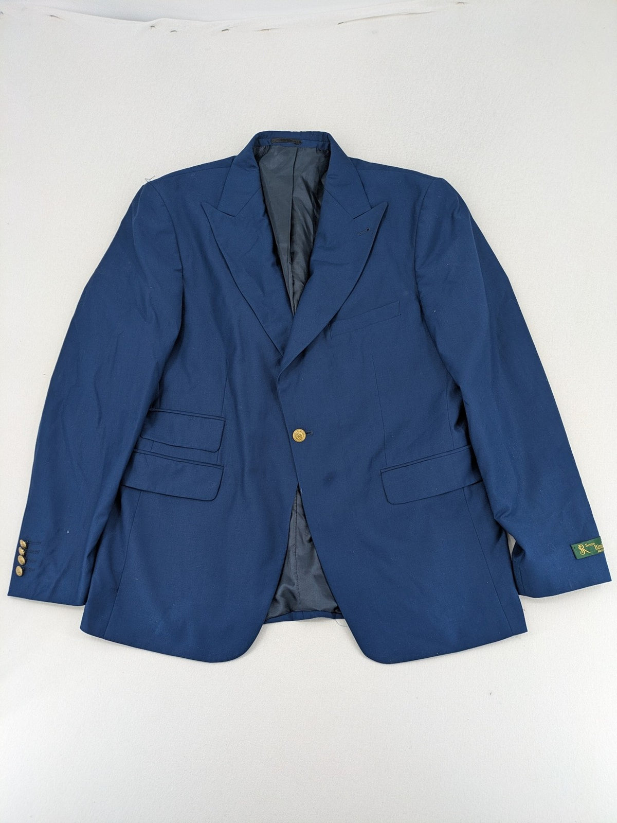 Senzo Rivolli blue slim fit suit, 3-piece, made of wool and viscose, elegant design.