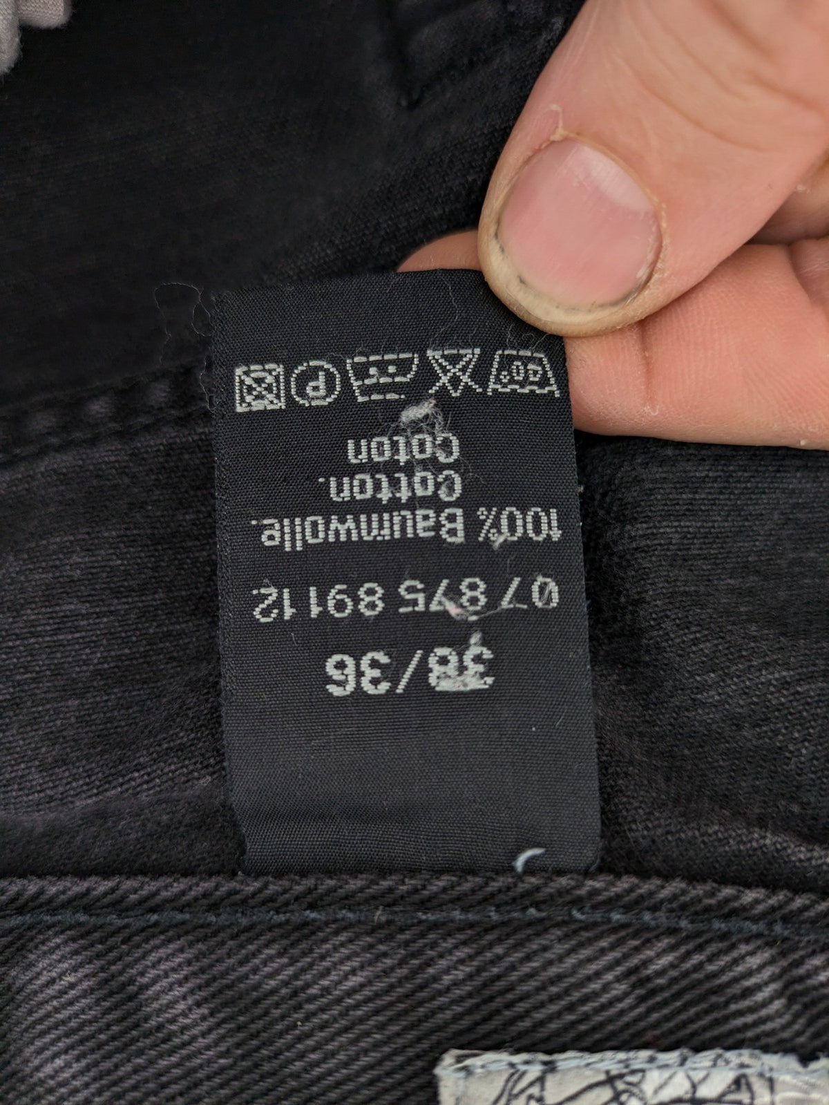 Ninety straight jeans faded black denim five-pocket design 100% cotton vintage style