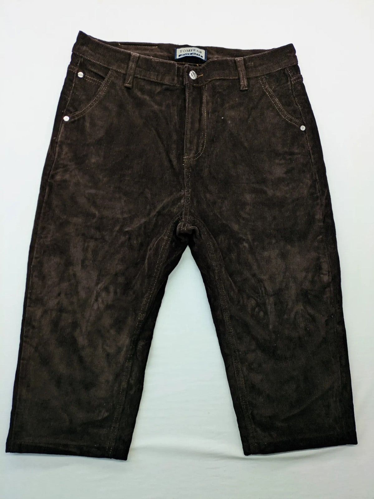 Tomfear black pants 3/4 length classic 5-pocket design corduroy material