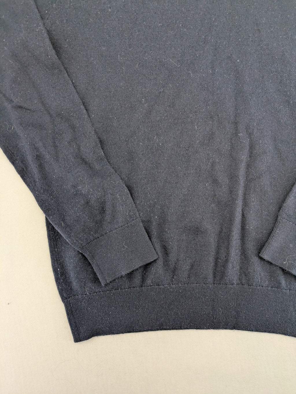 Christian Berg navy turtle neck jumper with ribbed cuffs and high wool blend.