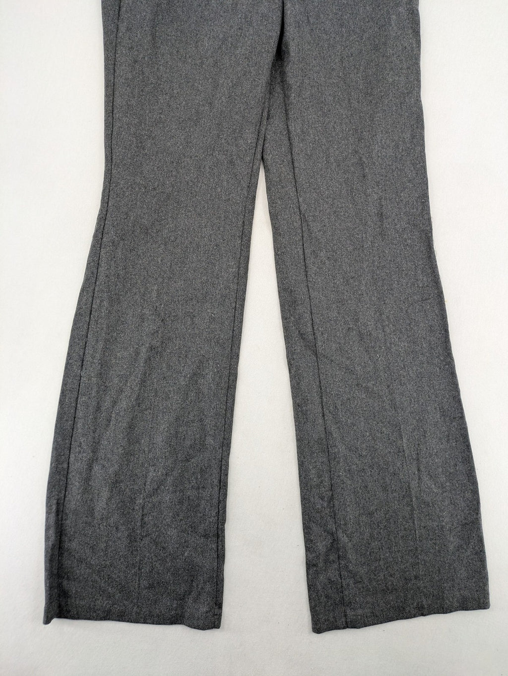 BENETTON grey pants wool blend flared leg business style, versatile and elegant design.