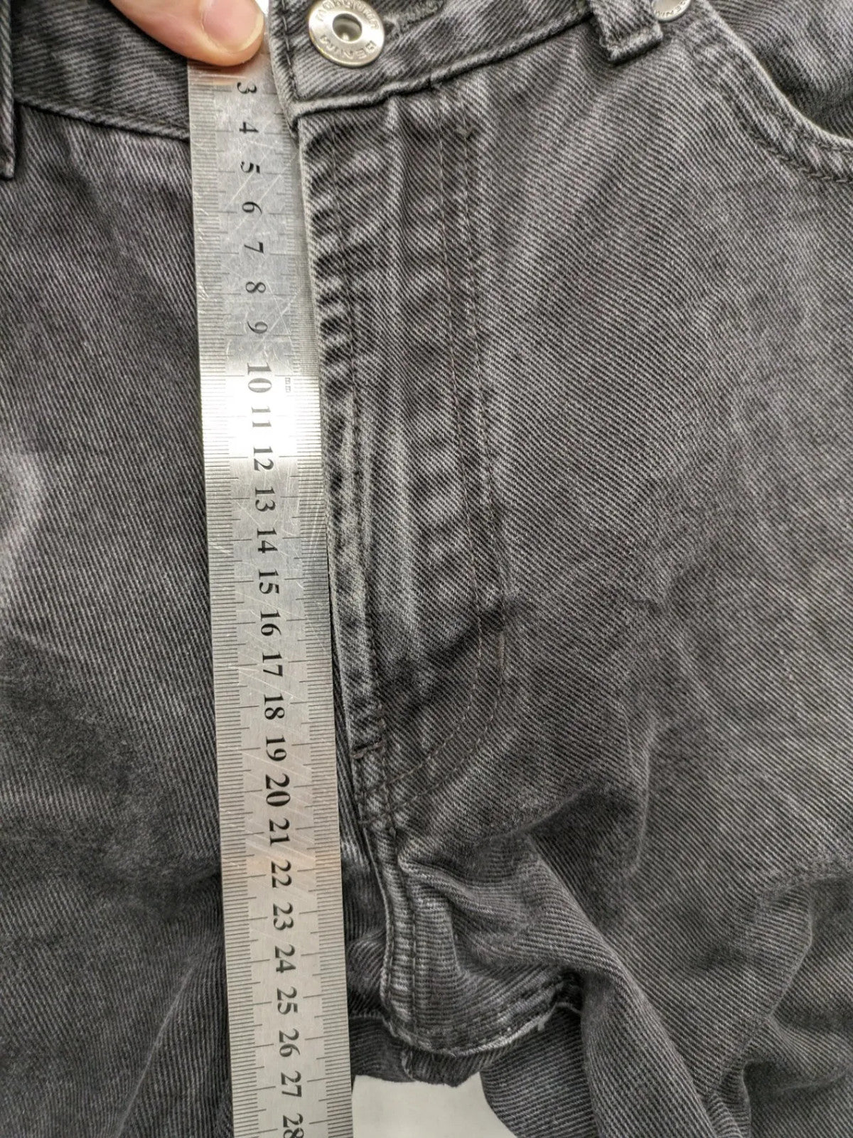 Manguun straight jeans black grey washed denim 5-pocket design regular fit
