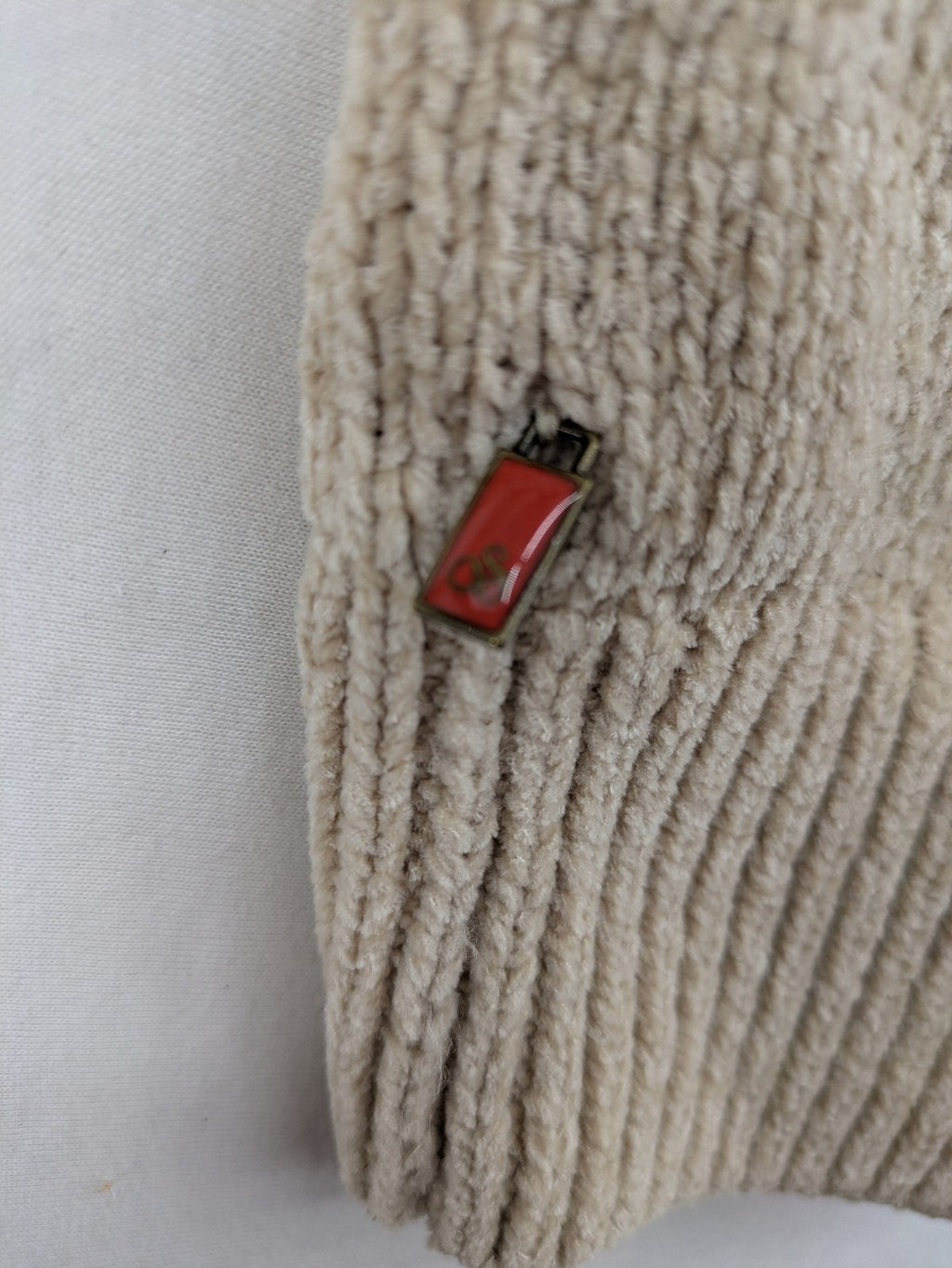 Scotch & Soda beige turtle neck jumper with intricate cable knit pattern.