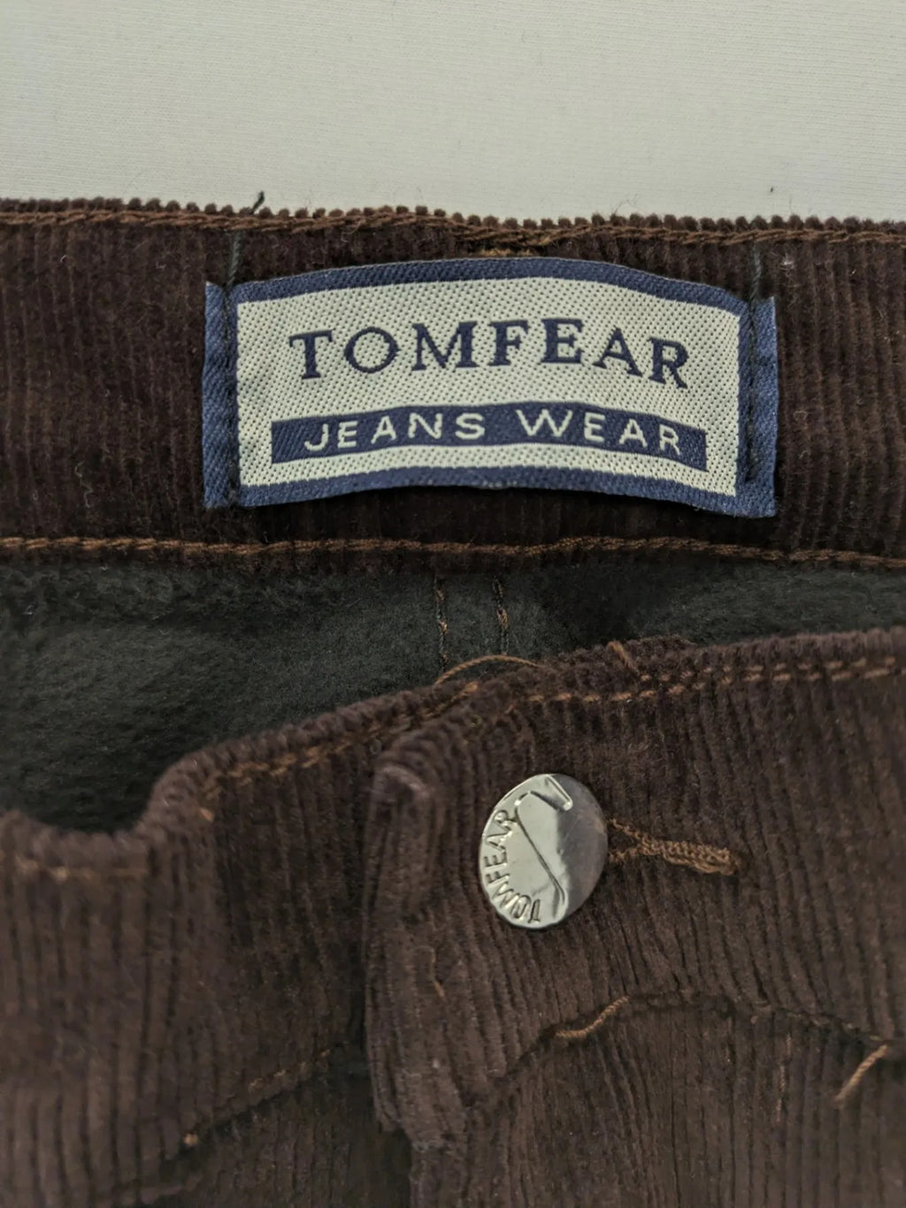Tomfear black pants 3/4 length classic 5-pocket design corduroy material