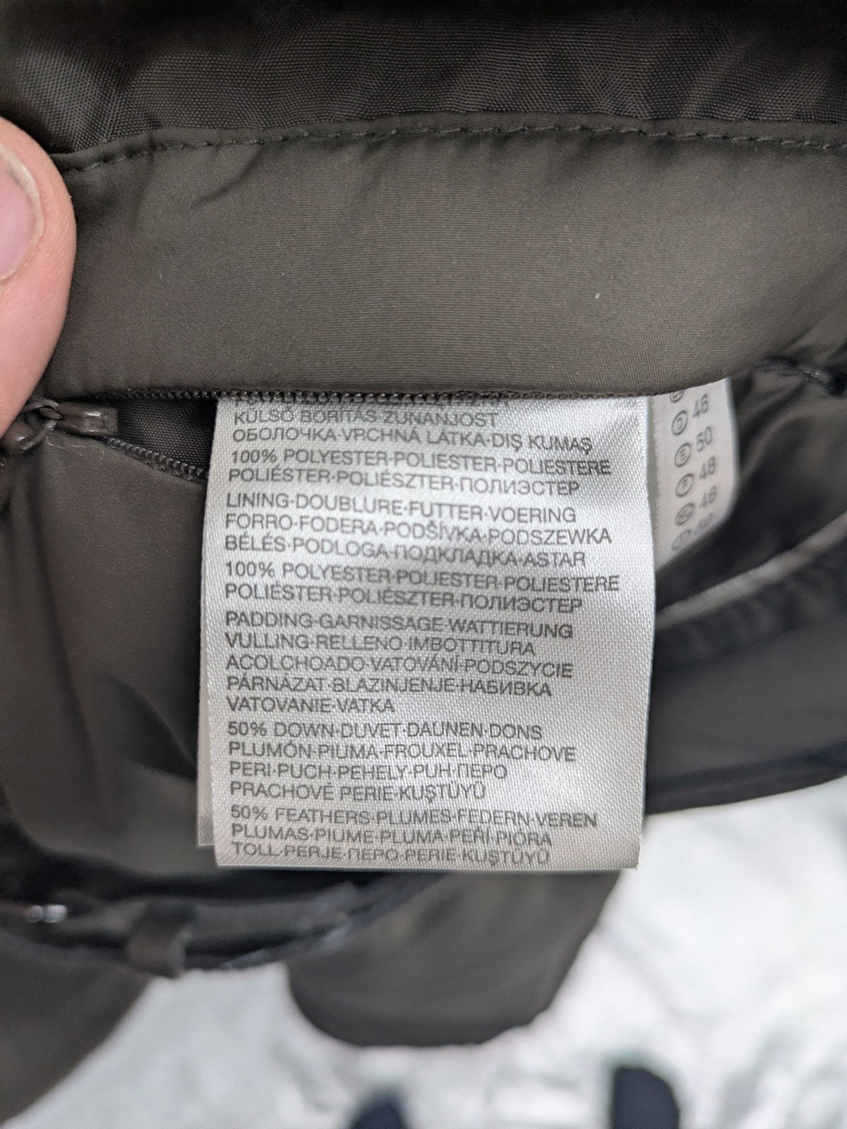 Yessica khaki puffer coat long quilted design with belt, zip pockets, and hood.
