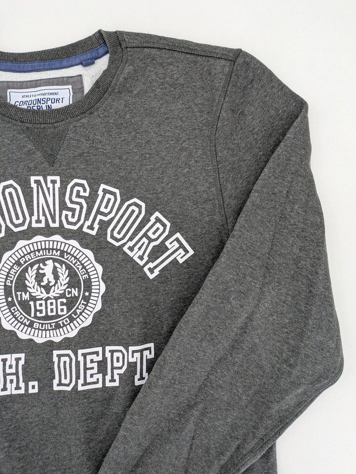 CORDONSPORT Berlin grey turtle neck jumper college-style graphic print "CORDONSPORT ATH. DEPT. 1986