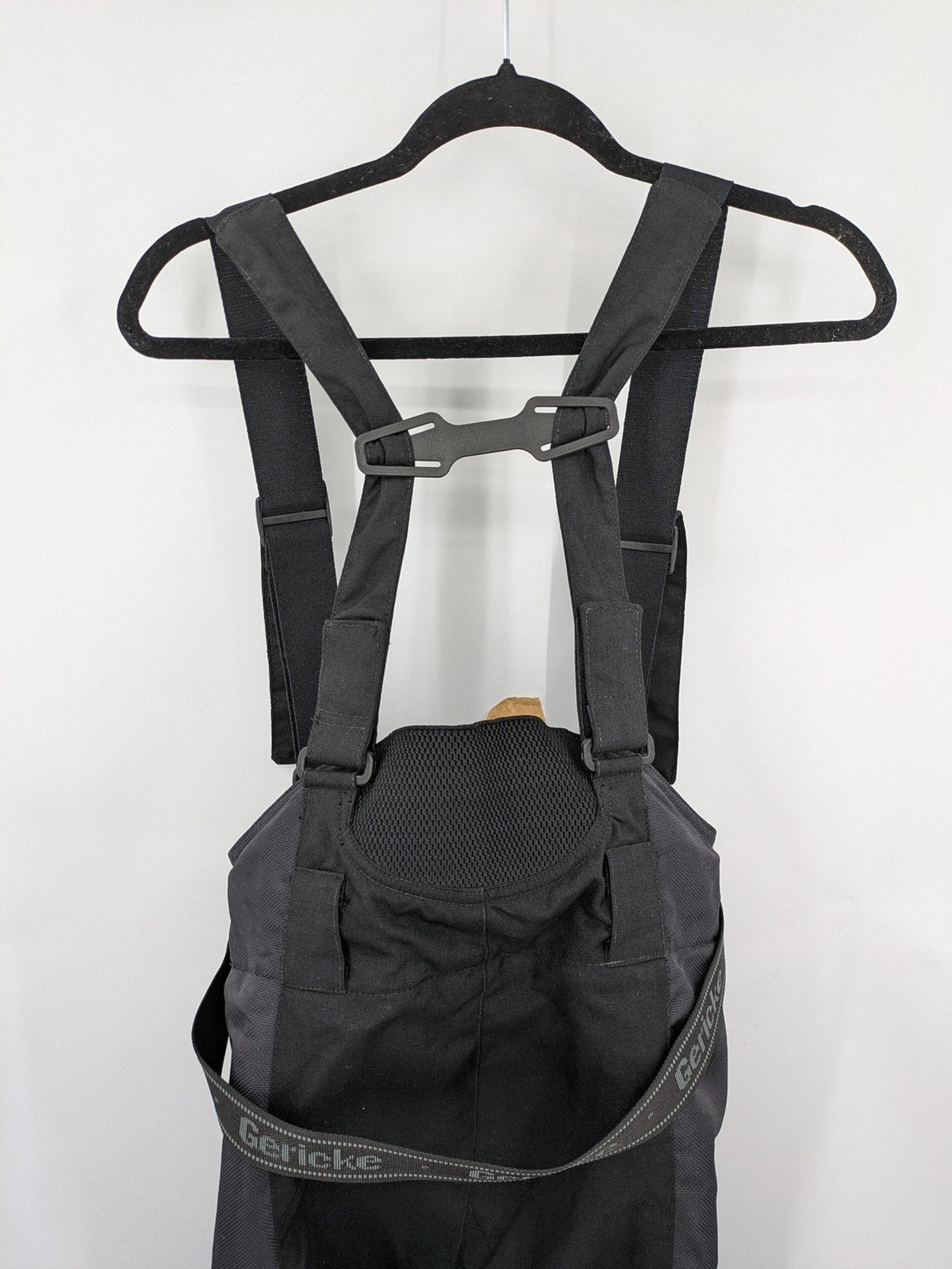 Hein Gericke black chaps with adjustable suspenders, made from durable Cordura and Kevlar.