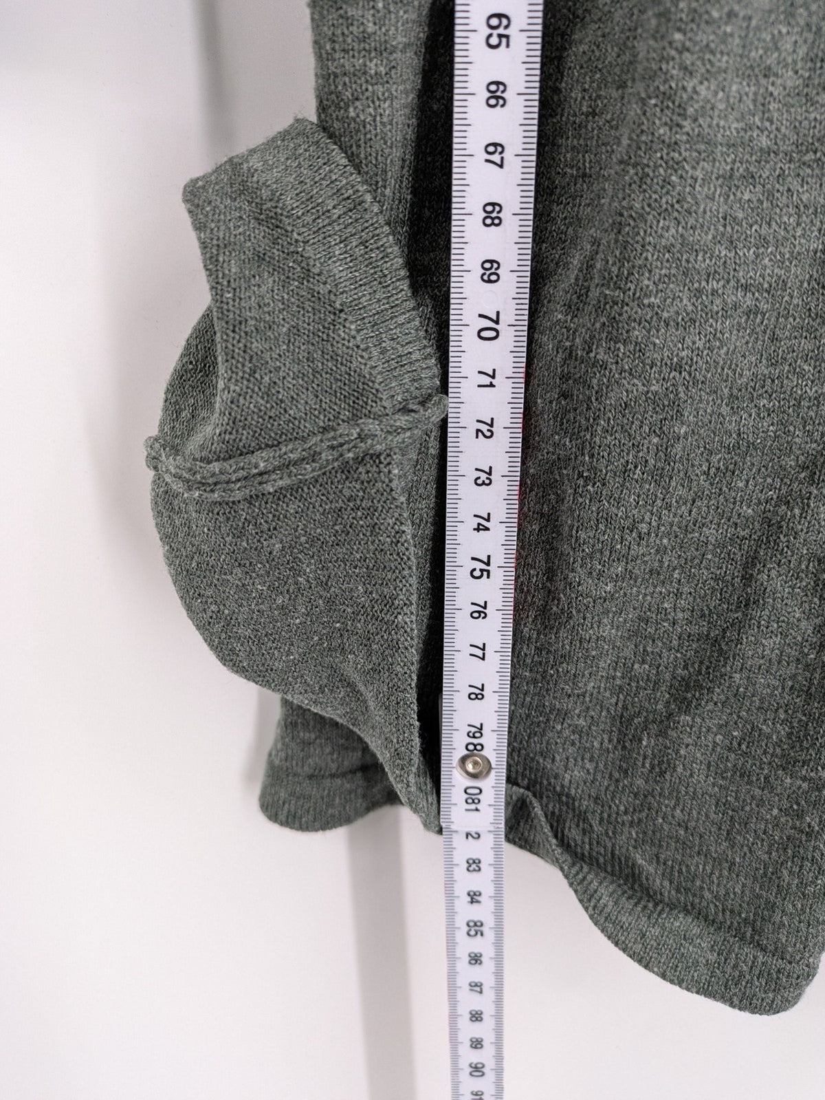 Bodyflirt grey cardigan with black top, open front, soft knit, waterfall collar.