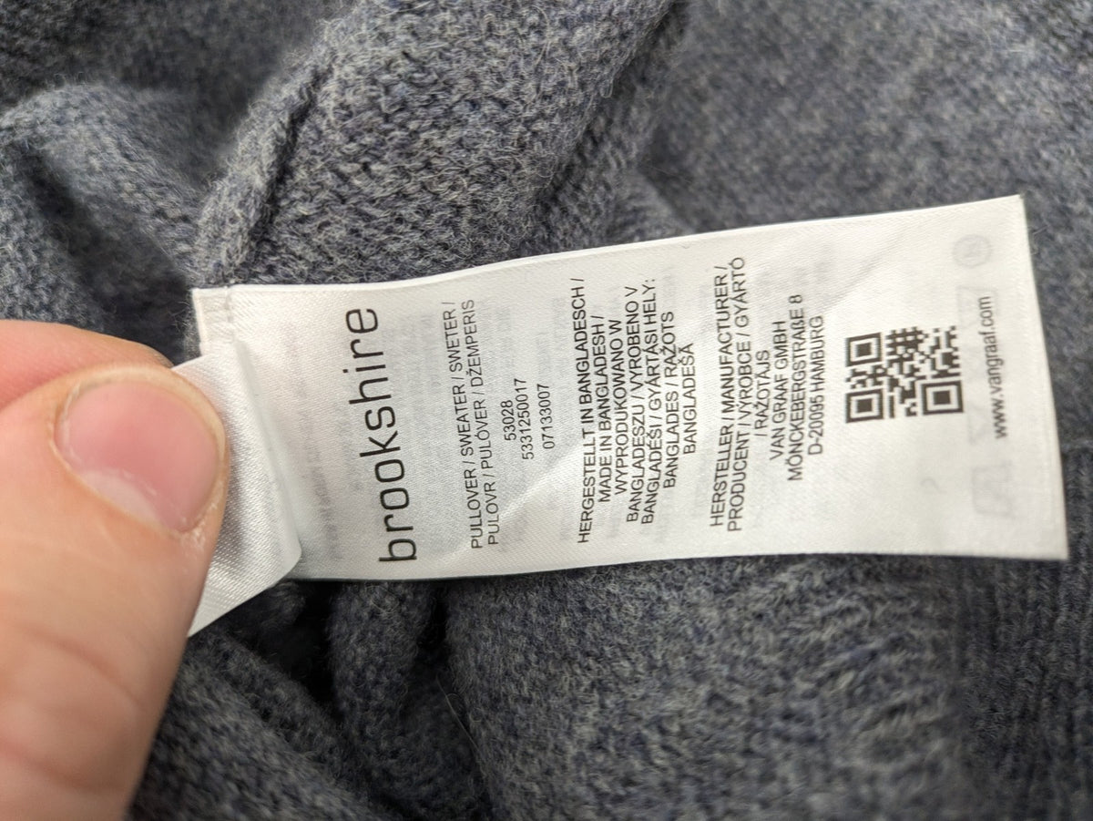 Brookshire grey turtle neck jumper ribbed cuffs and hem soft wool blend