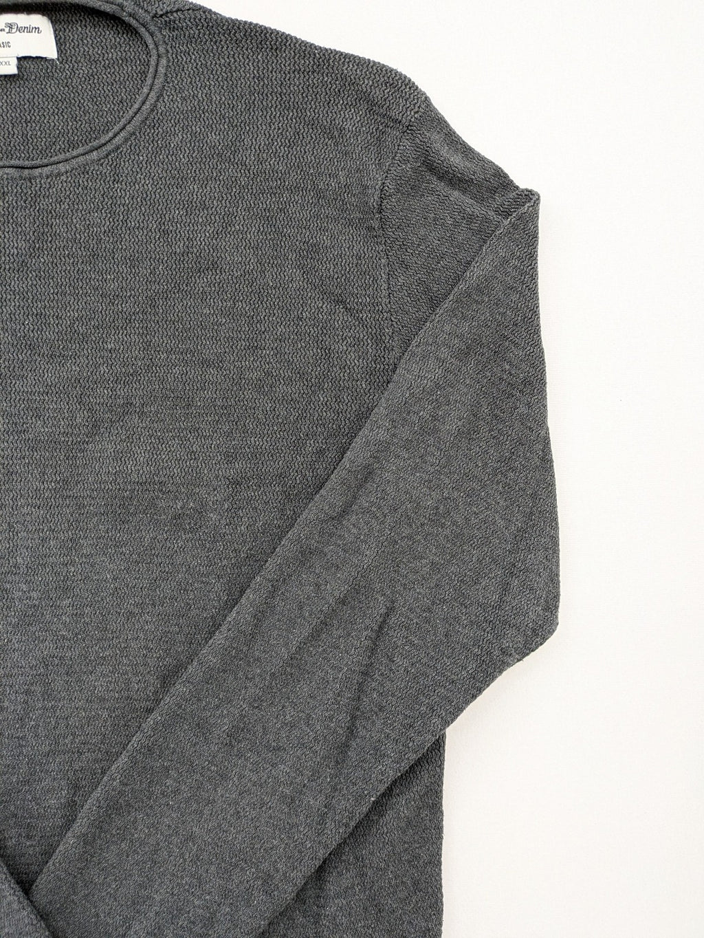 Tom Tailor Denim grey turtle neck jumper textured waffle knit 100% cotton