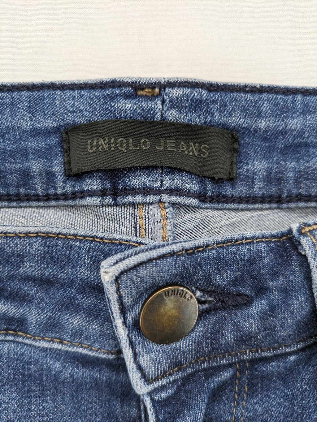 UNIQLO blue skinny jeans mid-rise 5-pocket design cotton stretch denim