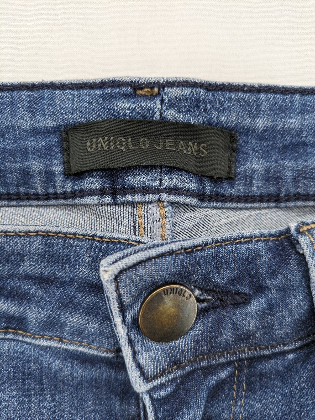 UNIQLO blue skinny jeans mid-rise 5-pocket design cotton stretch denim