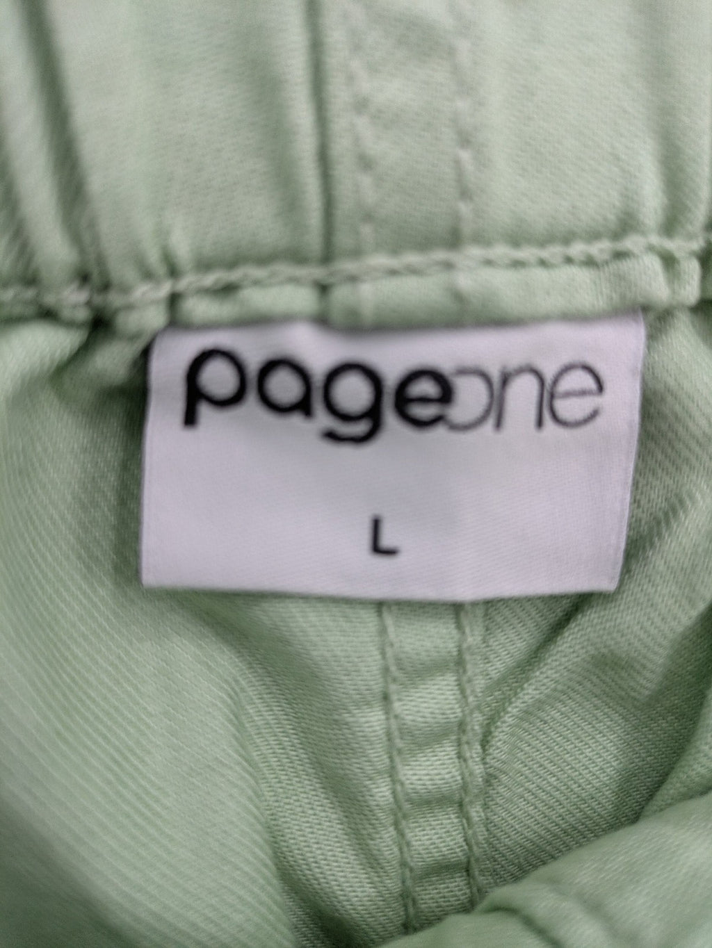 Pageone green cropped pants wide leg paperbag waist with matching tie belt