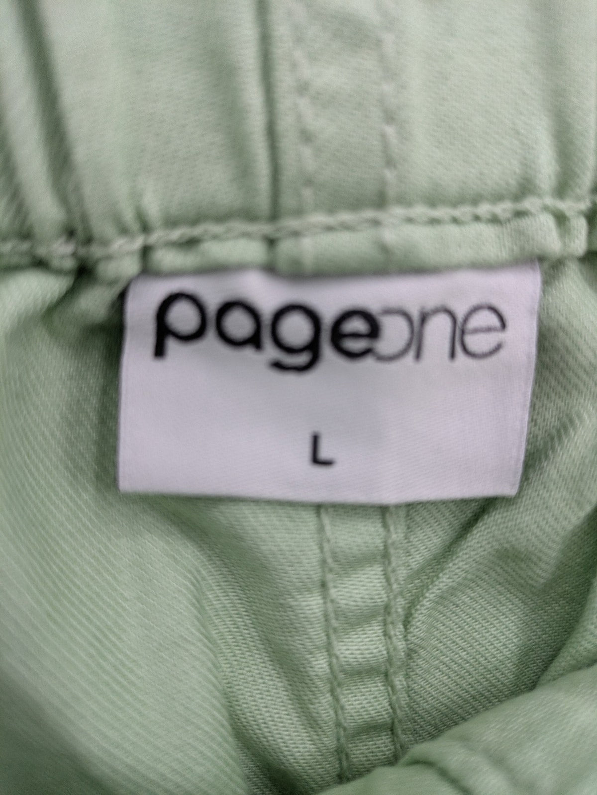 Pageone green cropped pants wide leg paperbag waist with matching tie belt